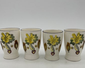 Set of 4 Vintage Mid Century Napcoware Ceramic Cups. Made in Japan 4  ITD319