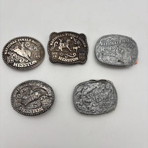 Vintage Hesston National Rodeo Finals Belt Buckle: 80s-90s Junior Size