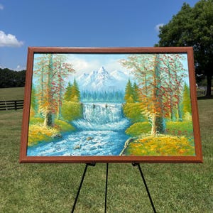 Vintage Landscape Oil Painting on Canvas - Signed Artist - 37.5x26 Framed