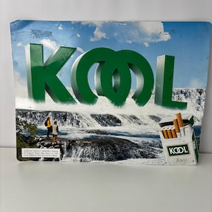 kool cigarette sign Vintage Cigarettes Metal Display: Iconic Advertising Mid-1940's Kool Cigarette Carton Willie