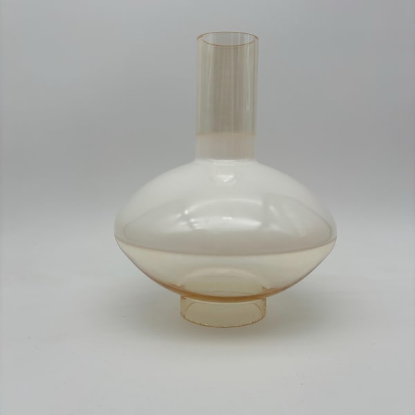 Vintage MCM Glass Lamp Chimney: Pink Iridescent Space Age Shade