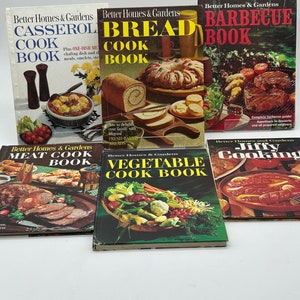Collection of Vintage Better Homes and Gardens Cookbooks / Set of 6 Cook Books. Books from 1950s-1970s