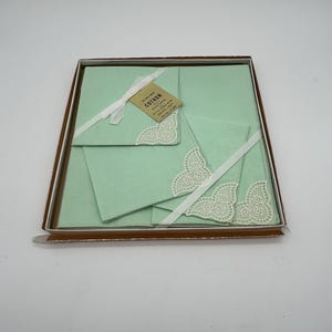 Vintage Mid Century Mint Green Lace Napkins - Set of 4