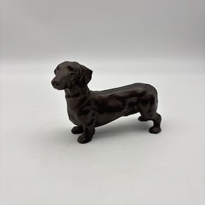 Vintage Mid Century Metal Dachshund Figurine/ Paperweight