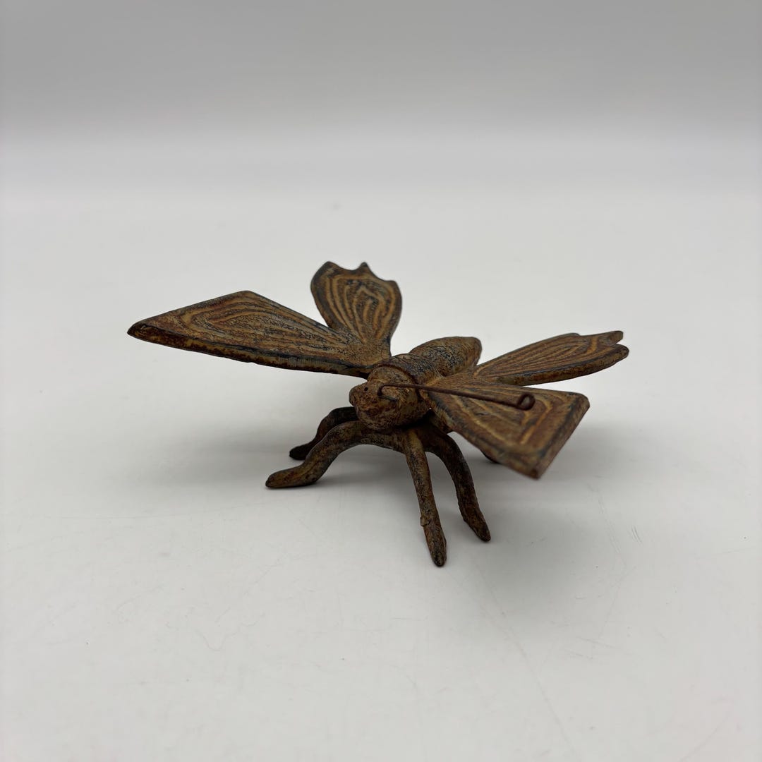Iron Insect Vintage Cast Iron Insect Metal Butterfly Figurine. Missing One Antenna ...