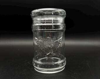 Vintage Glass Eagle Apothecary Jar with Lid Stars Patriotic Americana Canister
