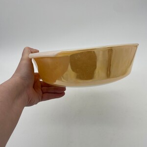 Vintage Anchor Hocking Fire King Peach Luster Round Casserole/Baking Dish