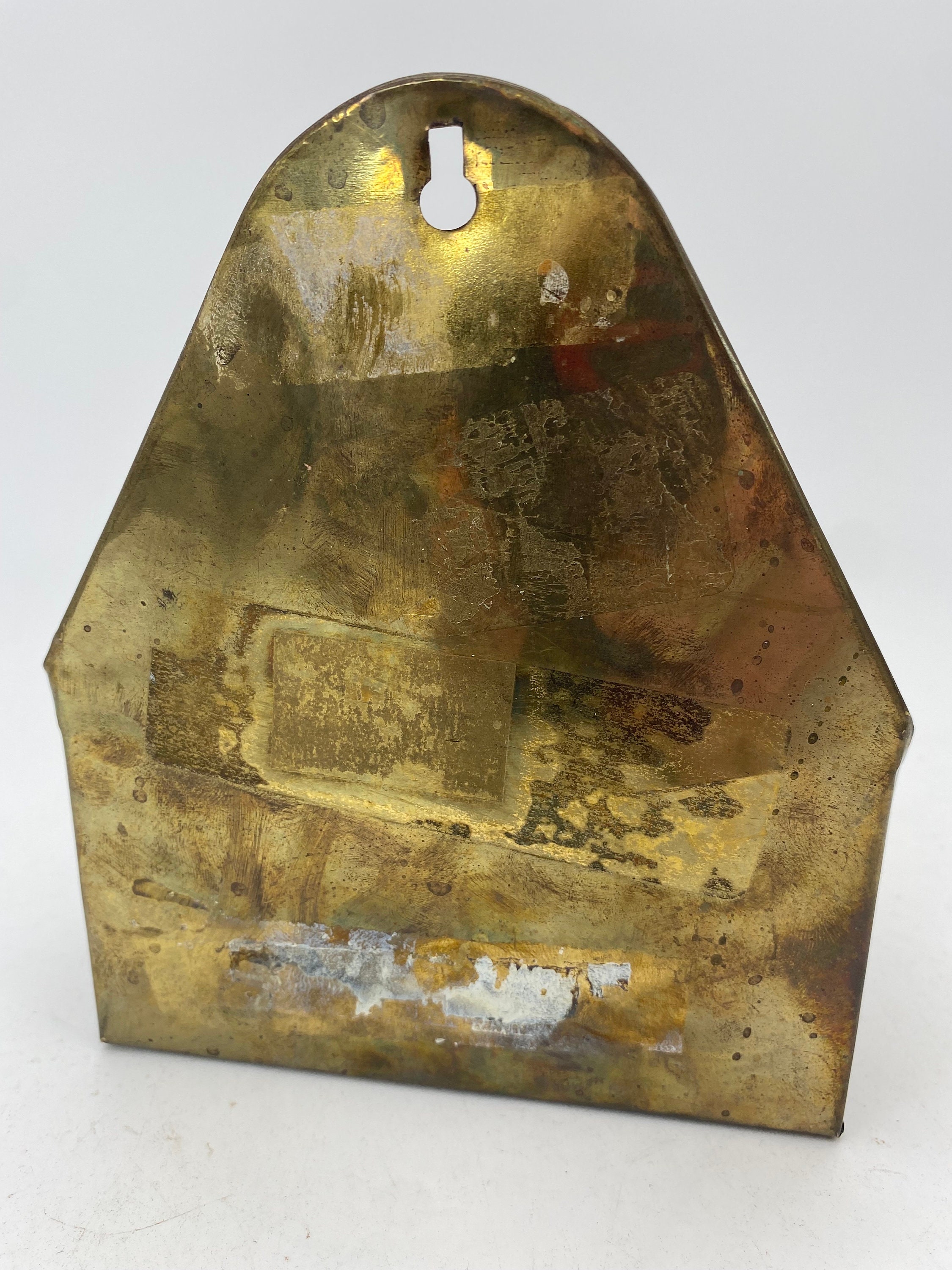 Vintage Solid Brass Wall Pocket Metal Wall Pocket Etsy