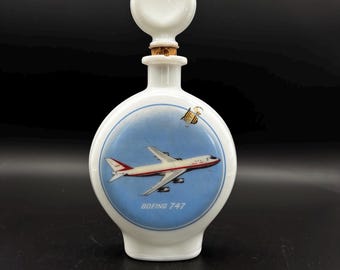 Vintage Boeing 747 Jim Beam Decanter Dant Distillery Aviation Whiskey Bottle Airline Collectible