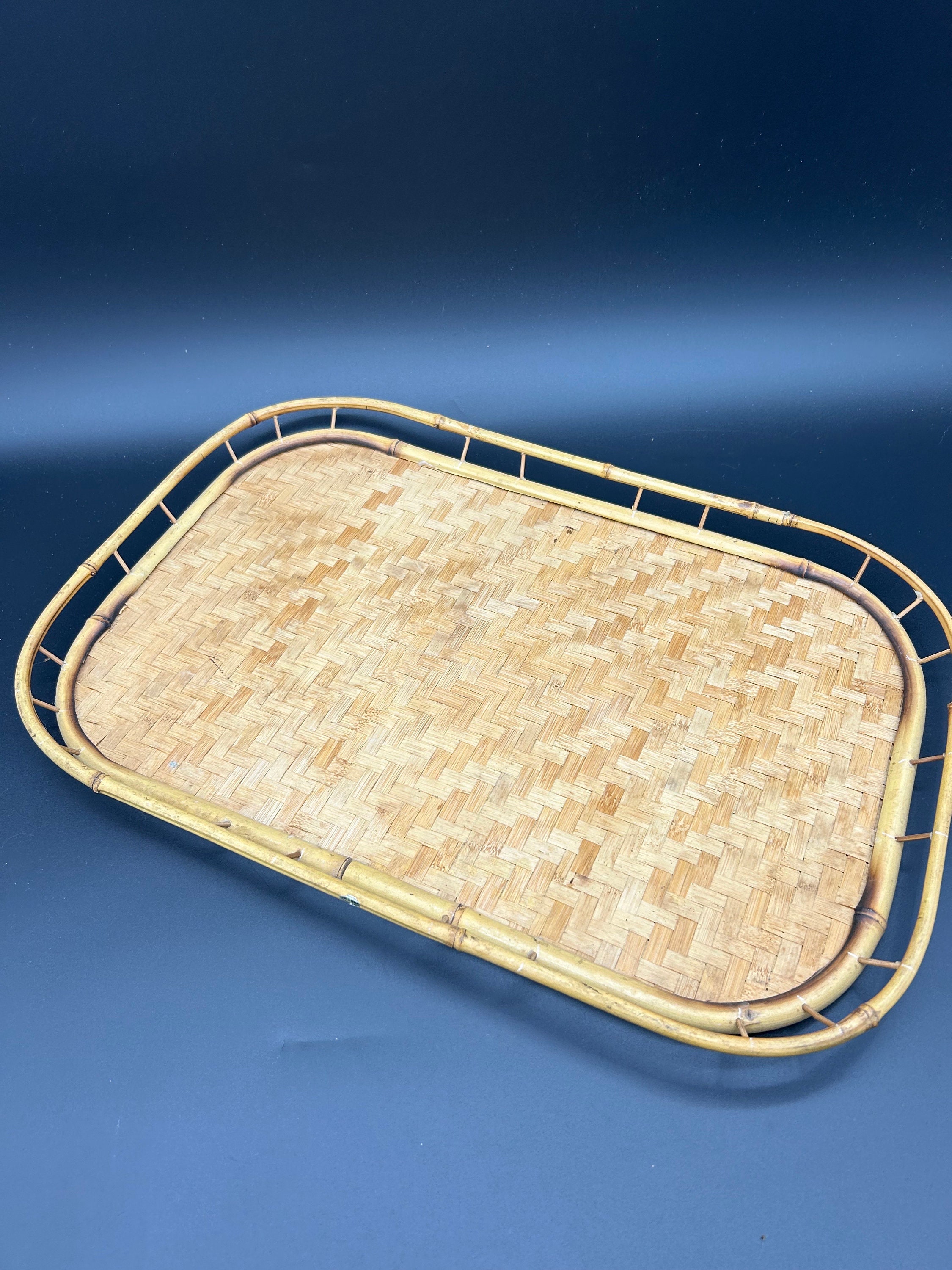 Vintage Bamboo Serving Tray 