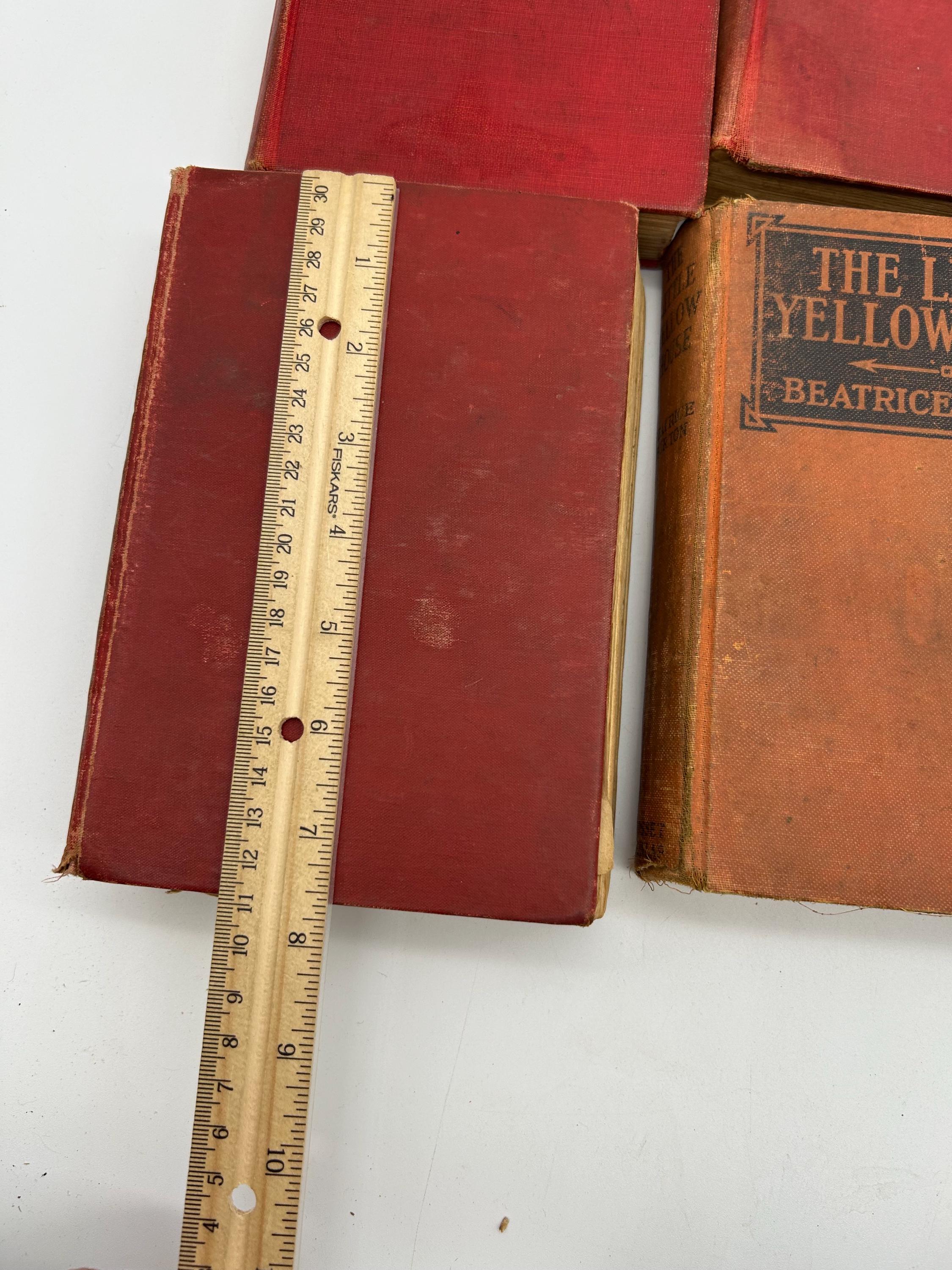 Collection of Vintage and Antique Hardcover Books, Red Color