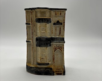 Vintage Napcoware Ceramic Wall Pocket Vase Victorian Townhouse Architectural Planter Mid Century Decor