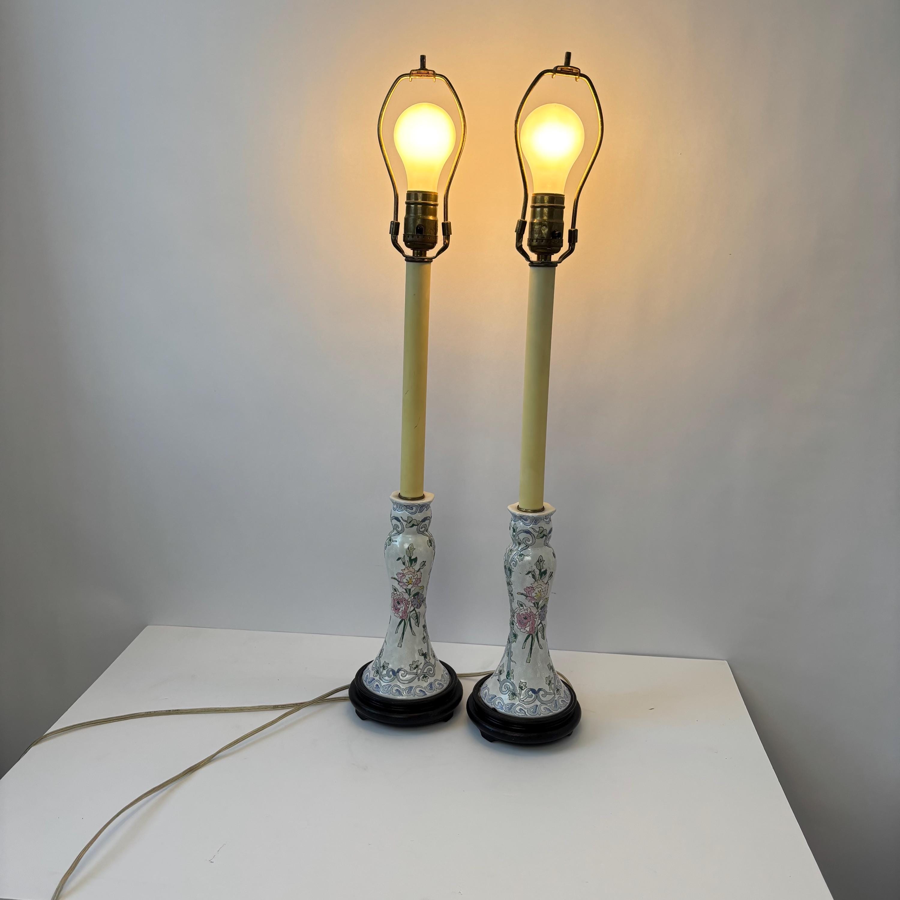 Vintage Antique Oriental Porcelain Lamps - Etsy