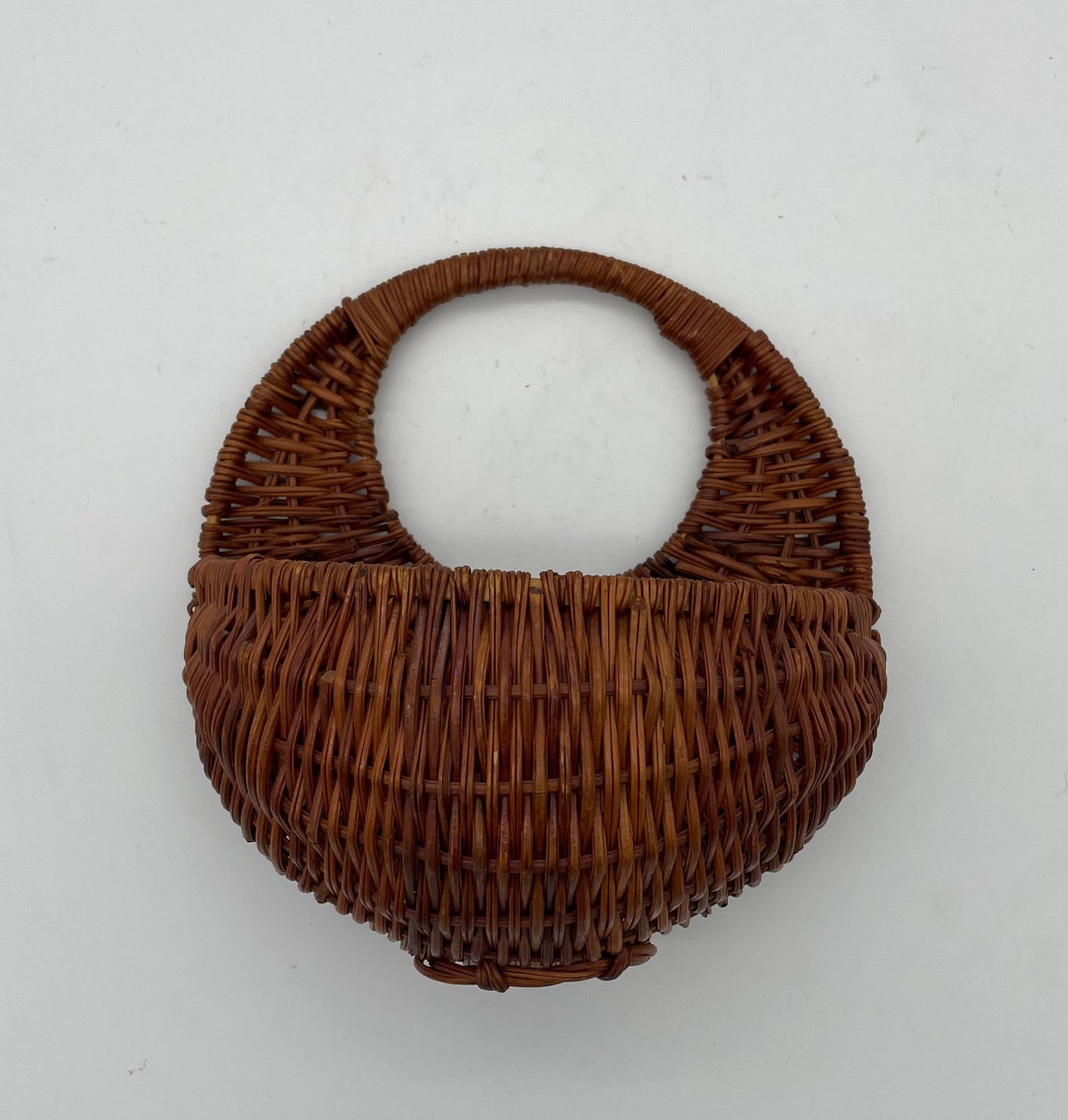 Vintage Wicker Wall Basket Etsy