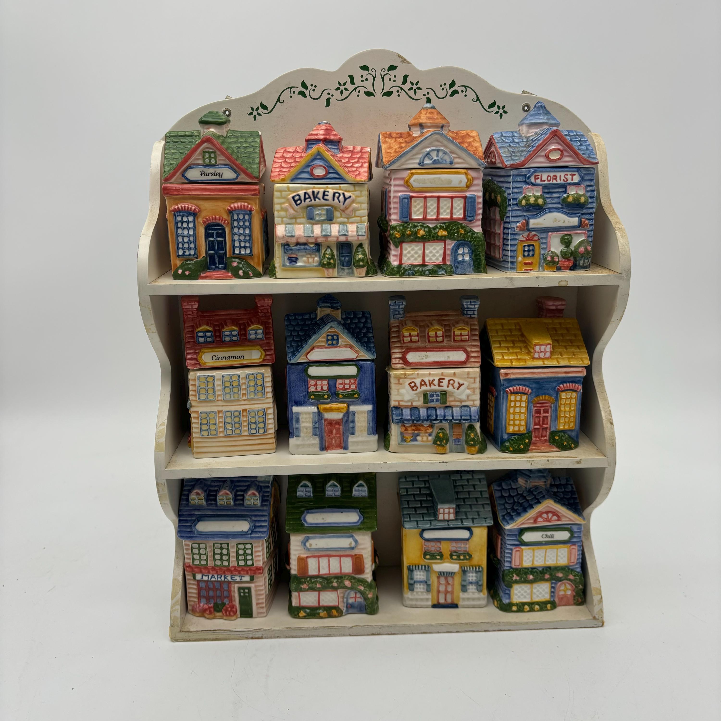 Vintage Avon Spice Houses on Shelf , Small Decorative Spice House 