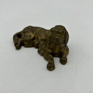 Unique Vintage Brass Golden Retriever Dog Shaped Single Pot Inkwell