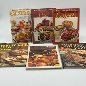 Collection of Vintage Better Homes and Gardens Cookbooks / Set of 6 Cook Books. Books from 1950s-1970s