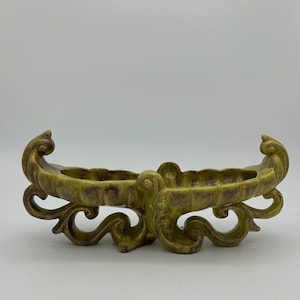 Vintage Mid Century Gondor Original Green Glazed Ceramic Console Bowl
