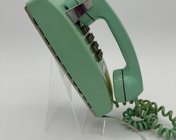 Vintage Early 80s Touch Dial Teal Wall Mount Home Phone ** Touch Tone ...