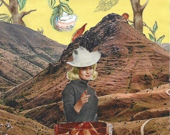 MAILED Collage 8x10 Matte Print. Made from Authentic Vintage Magazines Handcut Paper. Surreal Collage Magazine Wall Art