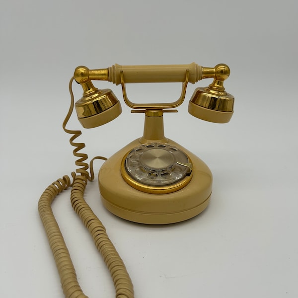 Vintage 70s European Style Home Phone ** Vintage Landline Rotary Dial Phone