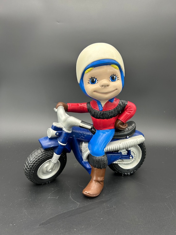 Vintage 1970s Atlantic Mold Company Ceramic MAC Tools Boy Riding Vintage 1970s Atlantic Mold Company Ceramic MAC Tools Boy Riding