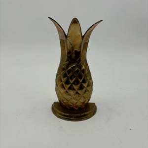 Vintage Brass Pineapple Bookend: Lacquered Solid Brass