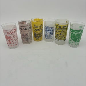 Vintage Mid Century State Souvenir Glass Tumbler. Price Per Glass. Multiple States Available.