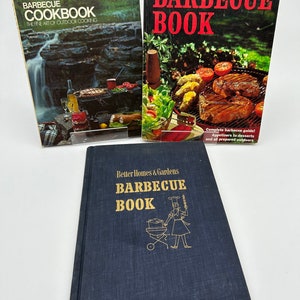Collection of Vintage Barbecue Cookbooks. Set of 3 Cook Books. Books from 1956, 1965 and 1972.