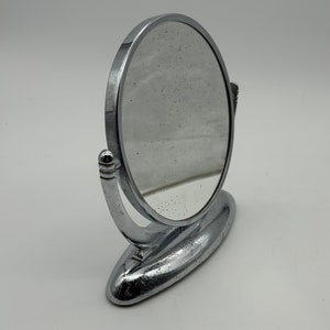 Vintage 1920s Art Deco Chrome Finish Magnifying Mirror