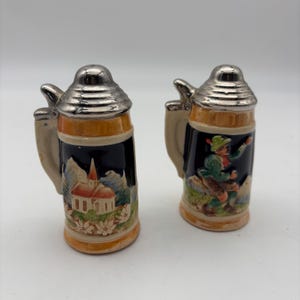 Vintage German Beer Stein Shaped Salt & Pepper Shaker Set