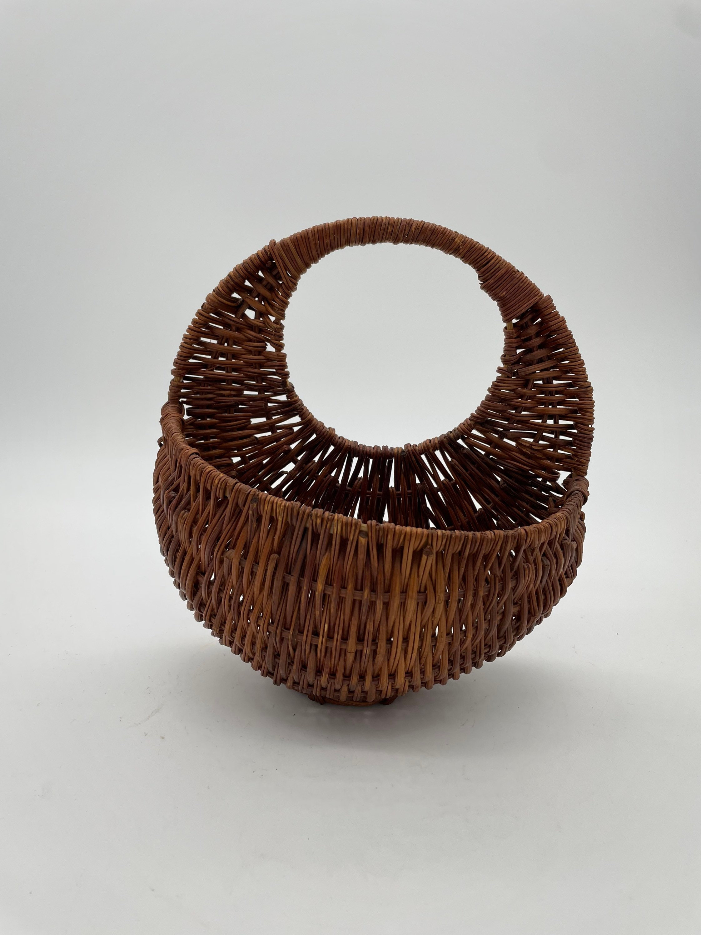 Vintage Wicker Wall Basket Etsy