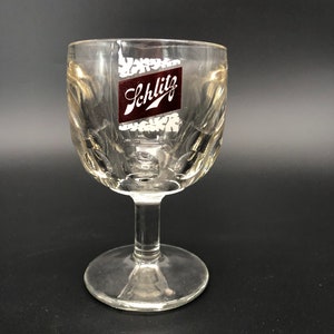 Vintage Schiltz Heavy Glass Thumbprint Goblet