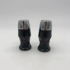 Vintage Ruby Red Glass Salt and Pepper Shakers