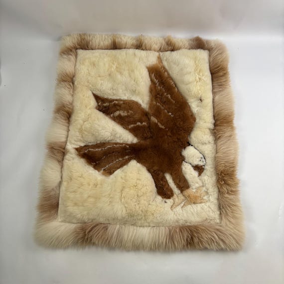 Tenture Murale En Alpaga Pérou – Motif Aigle – Ethnique Bohème – XL 33x26