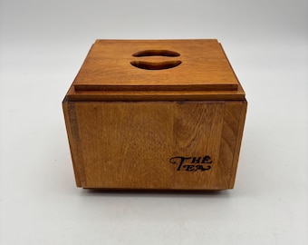 Vintage Solid Wood “The Tea” Box with Lid