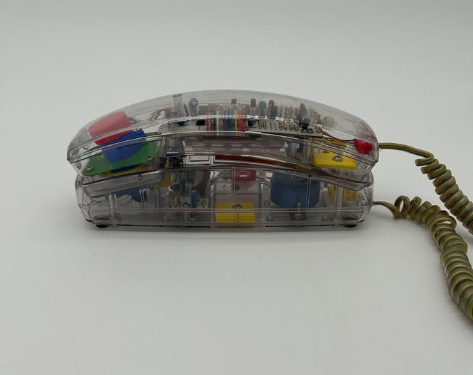 Vintage 80s/90s Iconic Clear Transparent Landline Phone Tested and