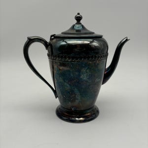 Vintage English Silver Plate Teapot - USA Made Patina Decor