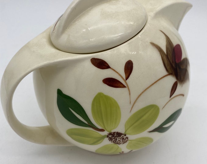 Vintage Mid Century Southern Pottery Blue Ridge Teapot Hand Painted