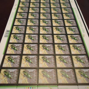 Hoja nueva de 50 sellos postales canadienses de 2007 - Insectos beneficiosos - 6 centavos Chinche asesina