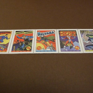 5 sellos postales canadienses nuevos - SUPERHÉROES CANADIENSES, de 1995
