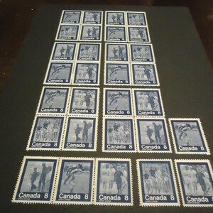 30 sellos postales canadienses sin usar - 8 centavos Mantente en forma Deportes de verano de 1974