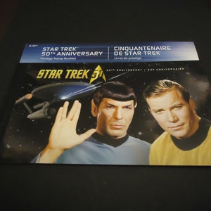 Folleto de sellos postales canadienses de la Casa de la Moneda - 50.º aniversario de Star Trek de 2016