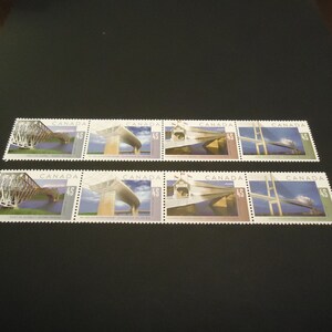 8 sellos postales canadienses de la Casa de la Moneda de 0,45 centavos - Puentes Canadienses fabricados en 1995