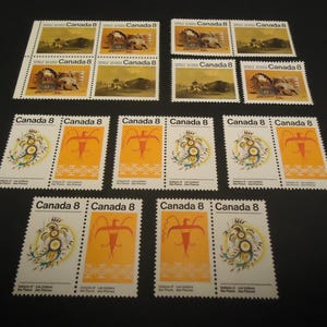 18 sellos postales canadienses sin usar de 1972: Indios de las llanuras de 8 centavos