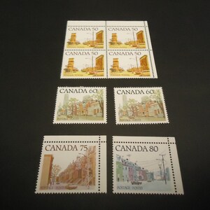 8 sellos postales canadienses nuevos de 1977 a 1982, la serie definitiva de Street