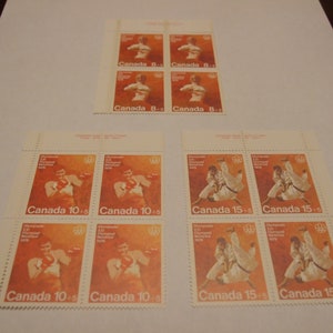 Conjunto de 3 esquinas de bloque de placa sin usar de 1976, los Juegos Olímpicos