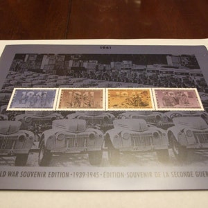 Canadá. Edición de recuerdo de la Segunda Guerra Mundial. 1941, paquete de presentación, sellos, FDC