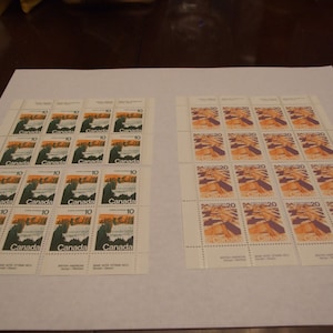 2 juegos de 4 sellos de esquina de bloque de placa canadiense sin usar de 1972 a 1976, de 10 y 20 centavos, definitivos horizontales