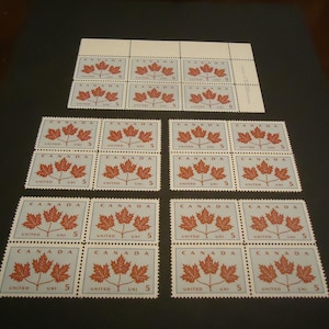 22 MINT kanadische Briefmarken von 1964- 5 Cents - kanadisches Ahornblatt